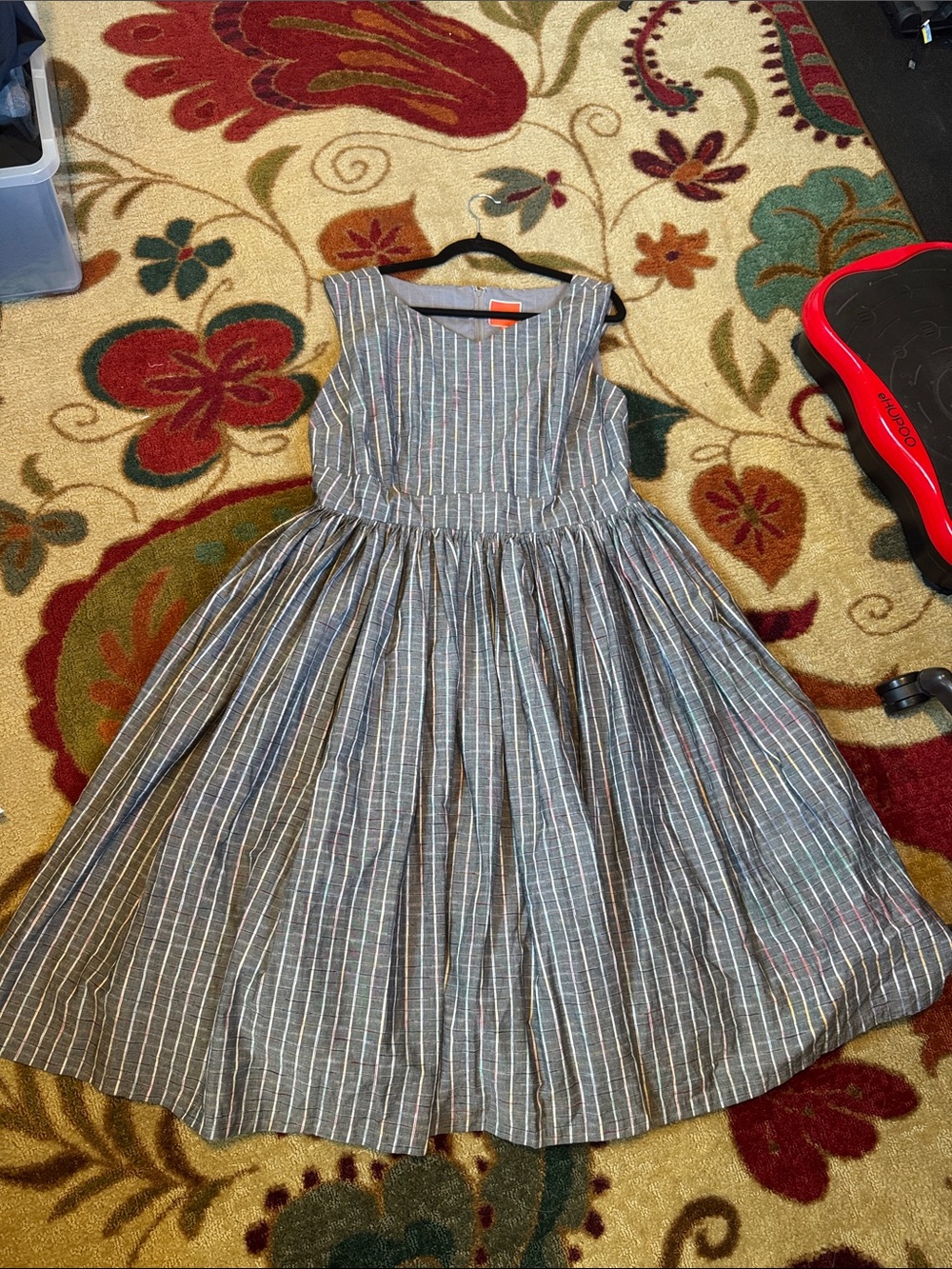 Modcloth "Fabulous Fit and Flare" in Grey Stripes - Picture 8 of 14